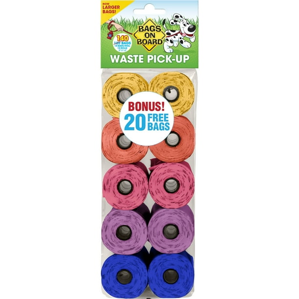 Strong 9 x14 Inch Scented Waste Pickup Bags Leak Proof Dog Waste Bags Bags on Board Odor Control Dog Poop Bags and Dispenser